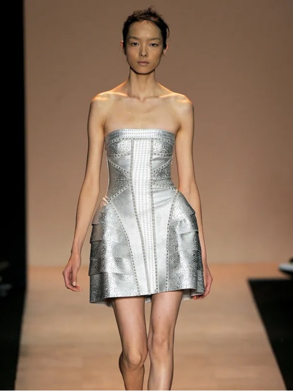Vintage Herve Leger Silver Dress